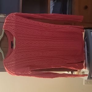 Salmon pink sweater with cute zipper accents